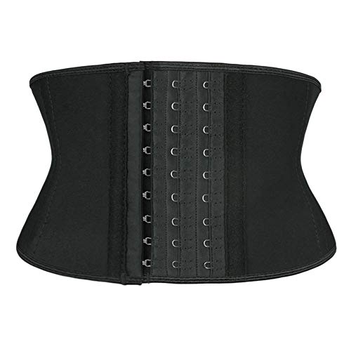 Atbuty Super kurzer Torso Taille Trainer Cincher Korsett Bauchformer Bauchweg Latex Trimmer Mieder, Schwarz (17,8 cm kurzer Torso, 9 Stahlknochen), Small von Atbuty