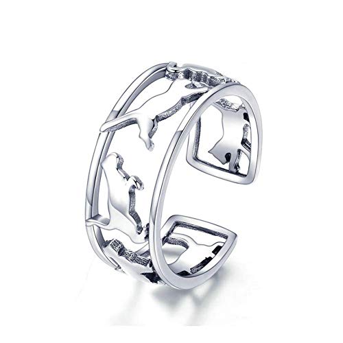 Ategazza Offene Ringe Katze 925 Sterling Silber Verstellbare Ringe ga8 von Ategazza