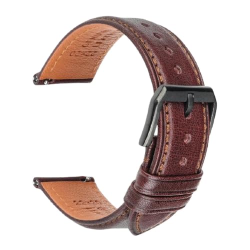 Ateldooly 18/19/20/21/22/23/24mm Schnellverschluss-Uhrenarmband, Lederarmband, Smart-Watch-Armband, Dunkelbraun B, 24mm Ateldooly 18/19/20/21/22/23/24mm Schnellverschluss-Uhrenarmband, Lederarmband, Smart-Watch-Armband, Dunkelbraun B, 24mm von Ateldooly