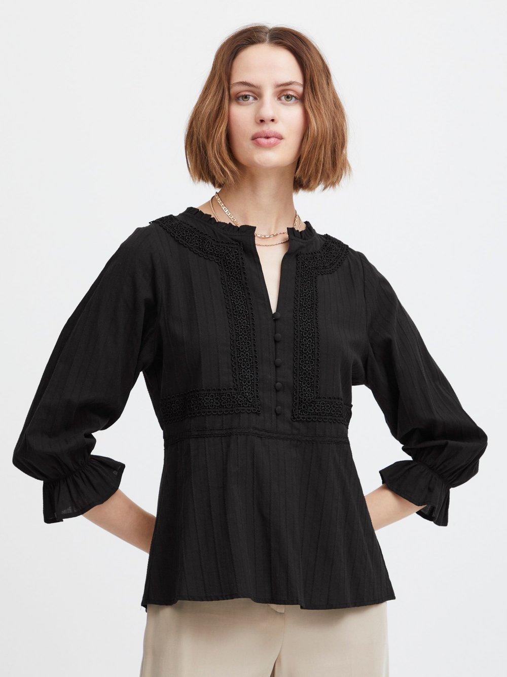 Atelier Rêve Bluse Damen Baumwolle Knopfleiste, schwarz von Atelier Rêve