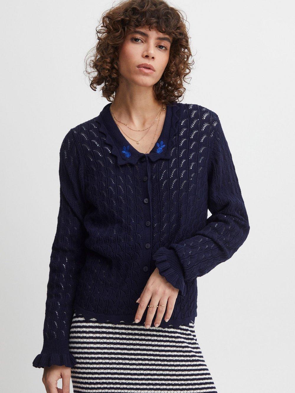 Atelier Rêve Strickjacke Damen Viskose Rundhals, blau von Atelier Rêve