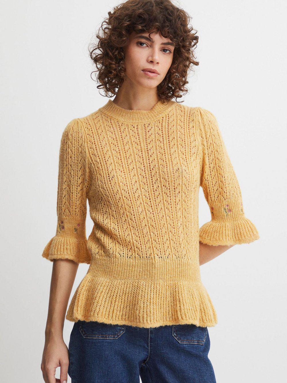 Atelier Rêve Strickpullover Damen Rundhals gemustert, gold von Atelier Rêve