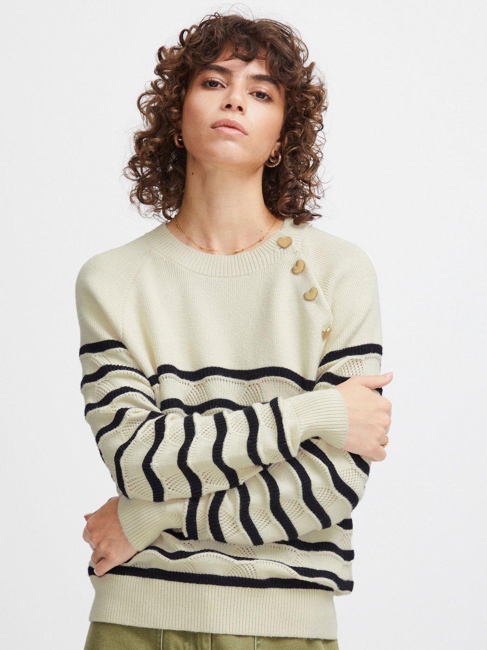 Atelier Rêve Strickpullover Damen Viskose gestreift, beige von Atelier Rêve