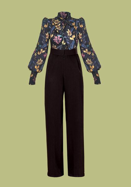 Atelier SNOW Set Body mit Schleifenkragen + Marlenehose Elena aus Bio-Lyocell von Atelier SNOW