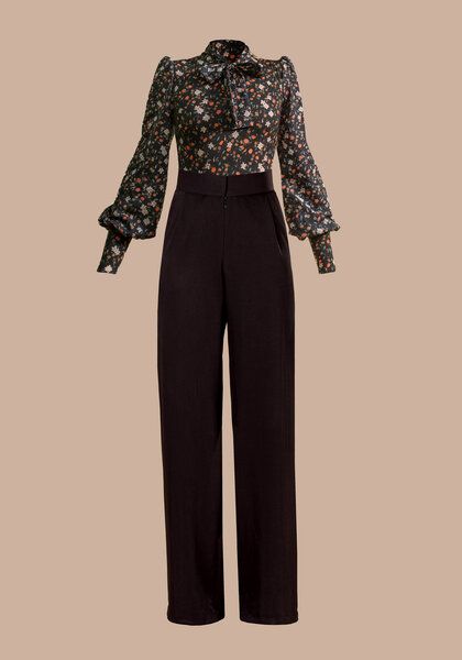 Atelier SNOW Set Body mit Schleifenkragen + Marlenehose Elena aus Bio-Lyocell von Atelier SNOW