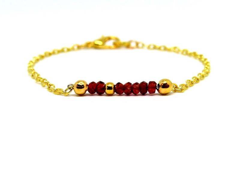 Rhodolith Granat Armband 14K Gold Fill Januar Birthstone Schmuck Rhodolith Granat Armband 14K Gold Fill Januar Birthstone Schmuck von Atelier11Design