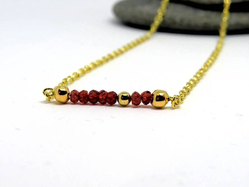 Rhodolith Granat Kette 14K Gold Fill, Januar Geburtsstein von Atelier11Design
