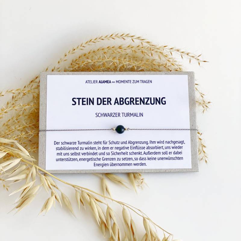 Abgrenzung Schutz Sicherheit Glück Talisman Schwarzer Turmalin Schörl Heilstein Armband Kraftarmband Energie Glücksarmband Geschenk von AtelierAlamea