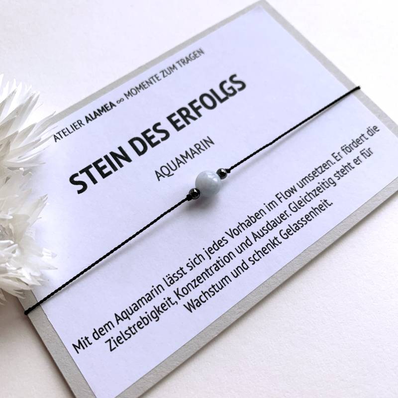 Aquamarin Schmuck Wunscharmband Glücksarmband Freundschaftsarmband Kraftarmband Kristall Geschenk Energiearmband Heilung von AtelierAlamea