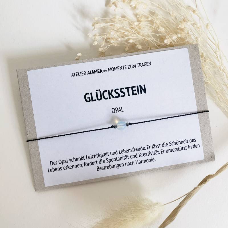 Glücksarmband Mit Opal Edelstein Wunscharmband Schutzarmband Schmuck Talisman Glücksbringer von AtelierAlamea