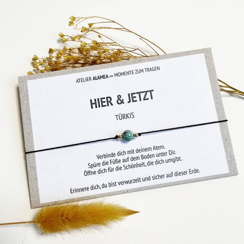 Glücksstein Heilstein Armband Kraftarmband Schutzstein Gesundheit Edelstein Schmuck Türkis Meditation Yoga Mental Health Grounding Geschenk von AtelierAlamea