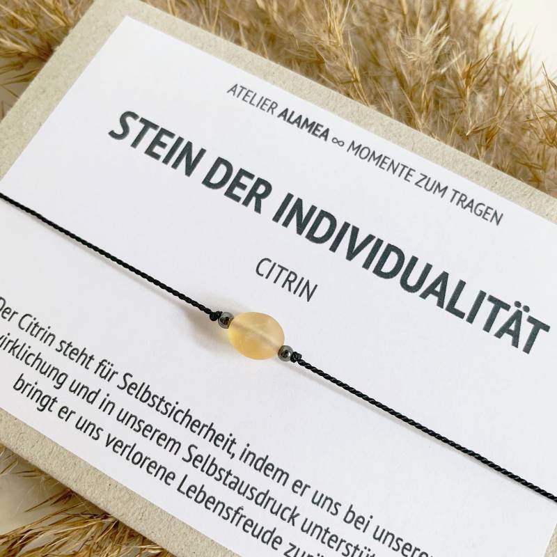 Wunscharmband Mit Citrin Edelsteinen Glücksarmband Schutzarmband Edelstein Schmuck Talisman von AtelierAlamea