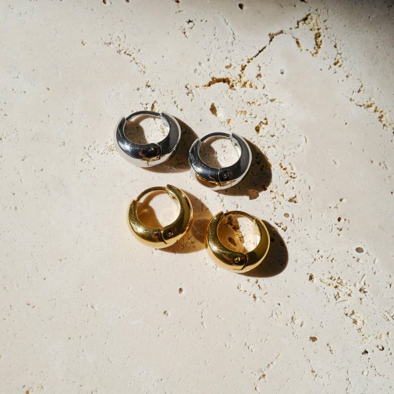 Creolen Set Scandi Style Edelstahl Wasserfeste Mini Silber Creolen Geschenk Freundin Schwester Everyday von AtelierAmalfi