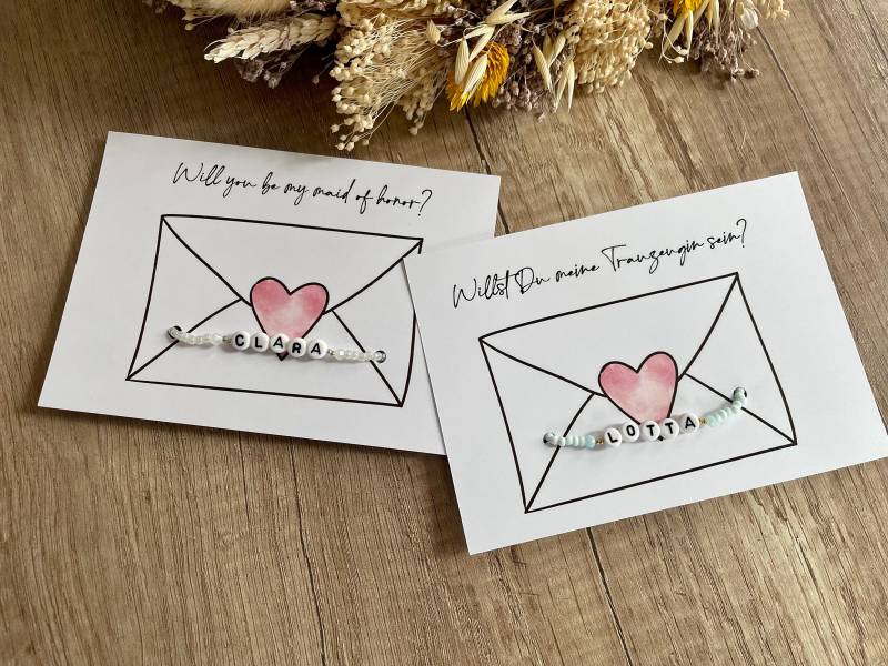 Armband Mit Karte - Trauzeugin, Maid Of Honor Willst Du Meine Trauzeugin Sein? Personalisiertes Hochzeit, Geschenk von AtelierBalu