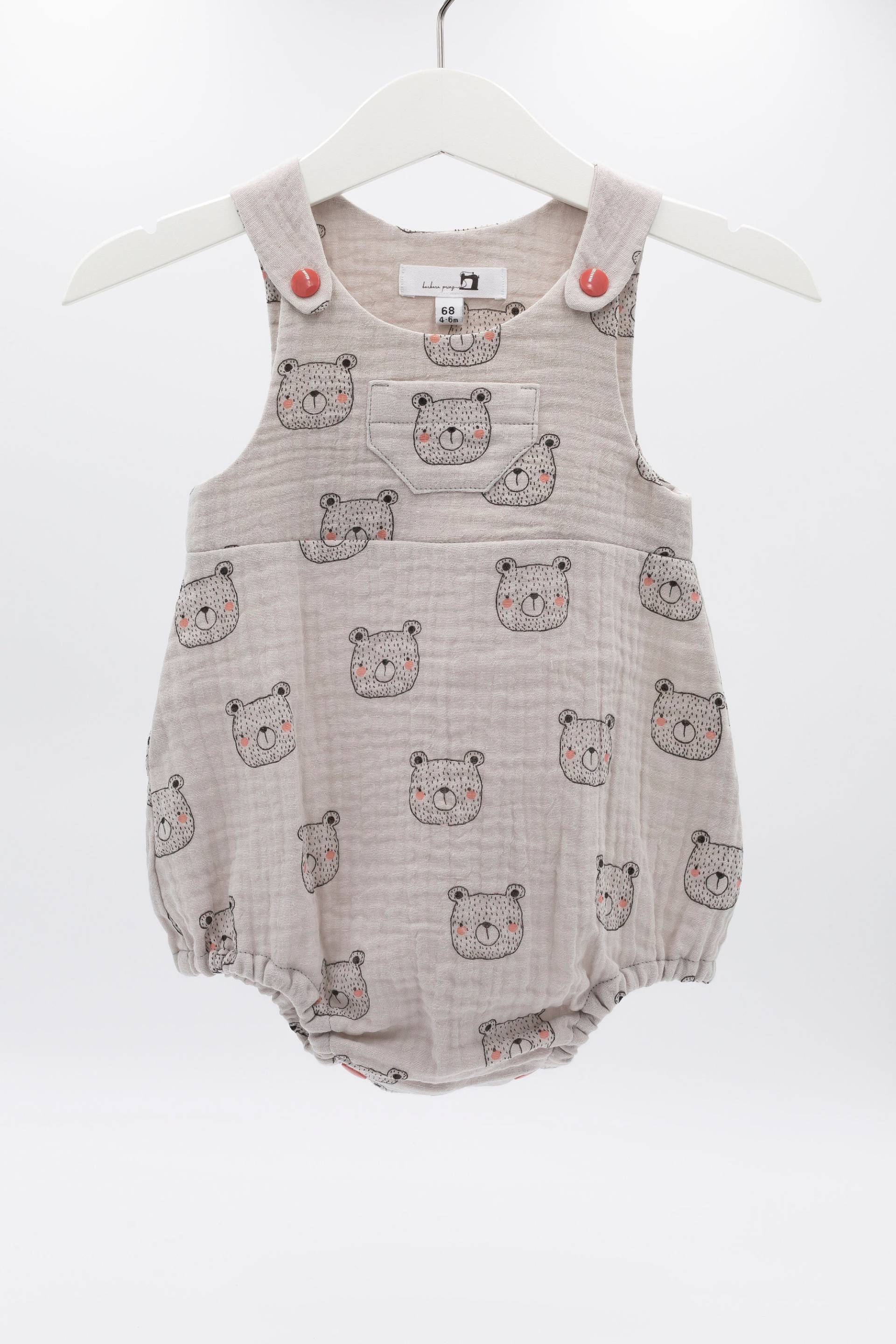Babyromper Musselin Teddy von AtelierBarbaraPrinz