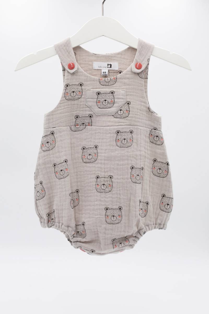 Babyromper Musselin Teddy von AtelierBarbaraPrinz