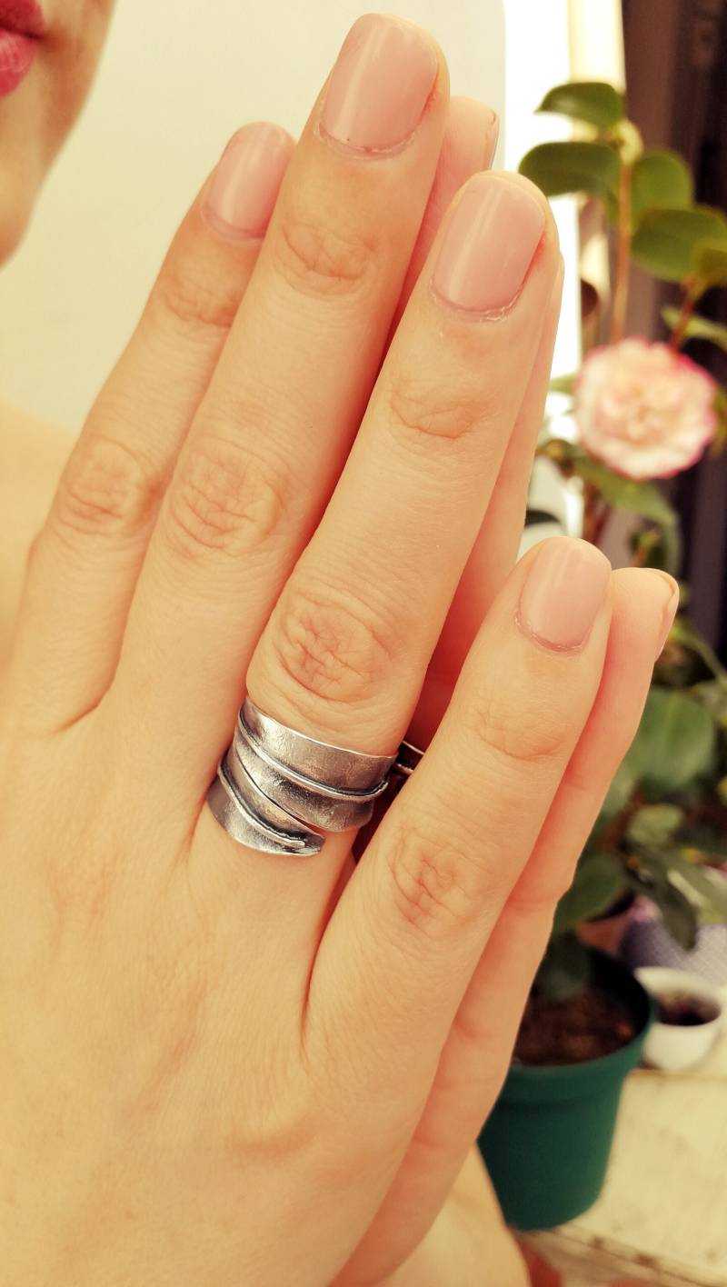 Blatt Ring, Silber Olive Design, Rusty Rustikaler Hochzeitsgeschenk, Brautjungfer Geschenk, Boho Oxidiertes Blatt Ring, Silber Olive Design, Rusty Rustikaler Hochzeitsgeschenk, Brautjungfer Geschenk, Boho Oxidiertes von AtelierBcnJoiaShop