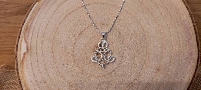 Filigraner Spitzenschmuck Anhänger Vollständig in 925Er Sterling Silber Gegossen von AtelierCraftsandArts