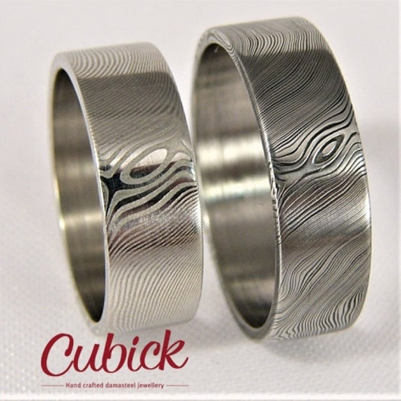 Durendil Damast Ring Eheringe Für Sie Und Ihn von AtelierCubick