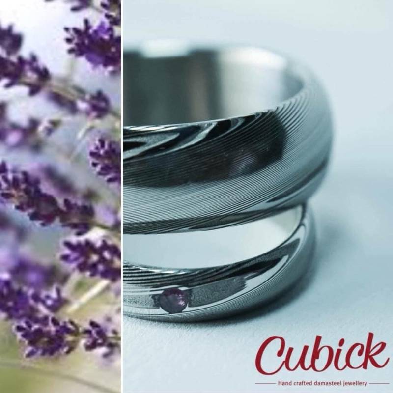 Nokovir - Paar Damast Ehering Hand Gefertigte Originale Eheringe/Damaststahl Ringe/Eheringe/Handgefertigte Ringe von AtelierCubick