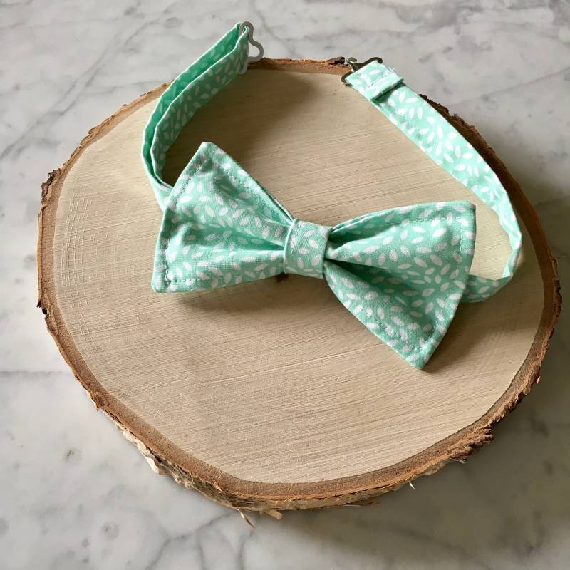 Fliege Verstellbar Mann, Bereits Gebunden, Mintgrün, Reiskornmuster von AtelierDecorette