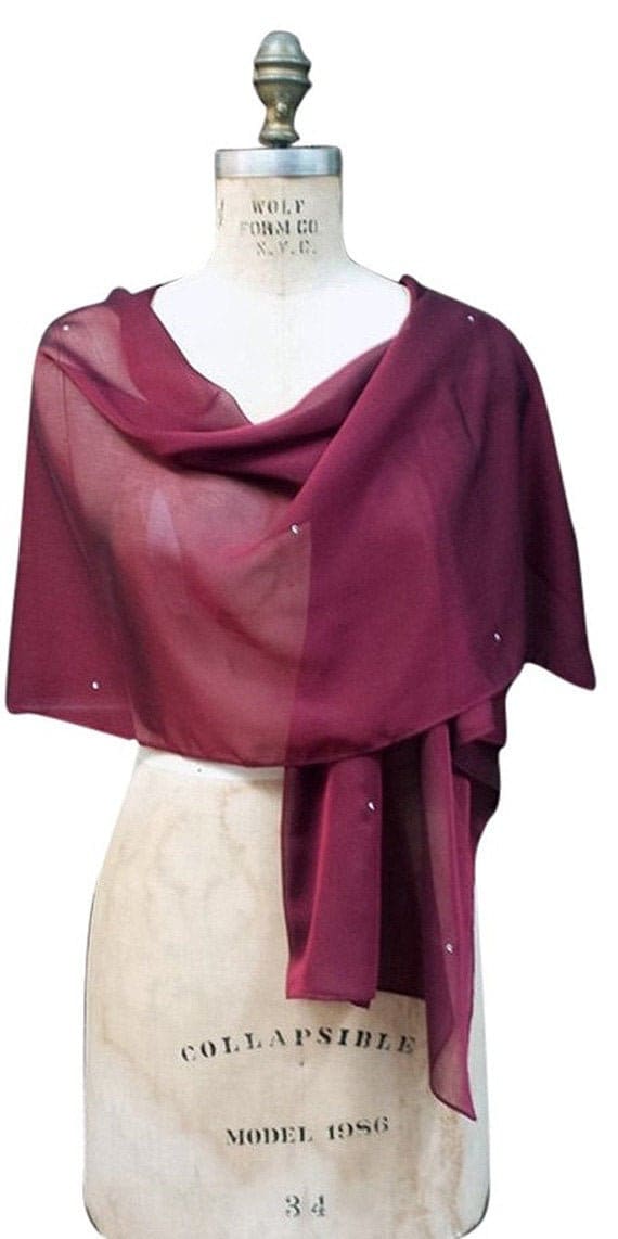Bordeaux Chiffon Schal Wrap Mit Strass Bordeaux Chiffon Schal Wrap Mit Strass von AtelierFavorite