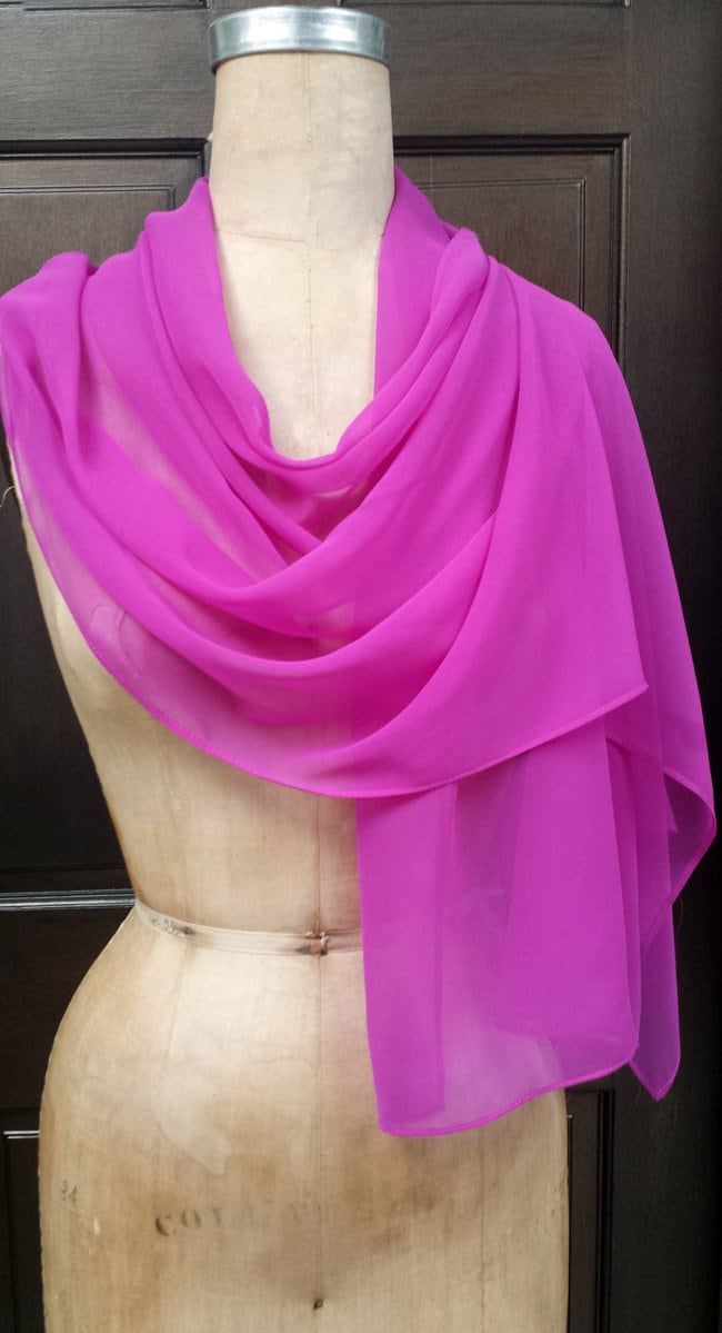 Fuchsia Chiffon Schal Wickelschal Fuchsia Chiffon Schal Wickelschal von AtelierFavorite