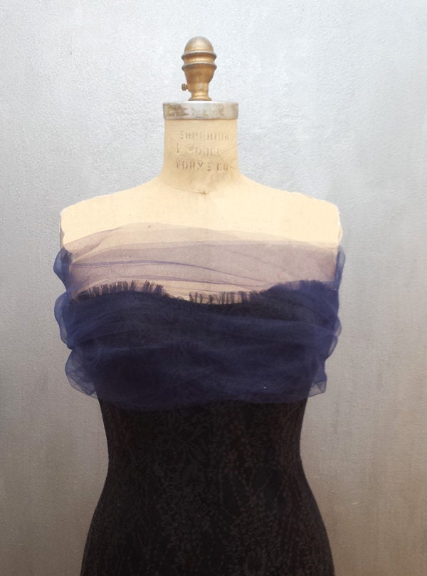 Navy Blau Tüll Wrap Schal Stola Sheer Cover Up Navy Blau Tüll Wrap Schal Stola Sheer Cover Up von AtelierFavorite