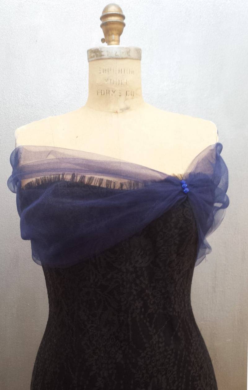 Navy Blau Tüll Wrap Schal Stola Sheer Cover Up Navy Blau Tüll Wrap Schal Stola Sheer Cover Up von AtelierFavorite