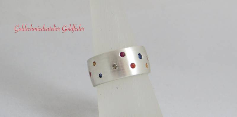 Bunter Saphirring von AtelierGoldfeder