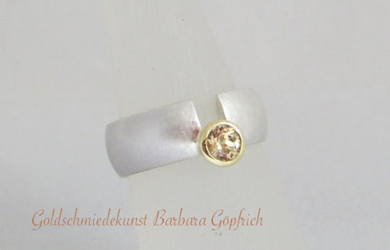 Silberring Mit Zirkon von AtelierGoldfeder