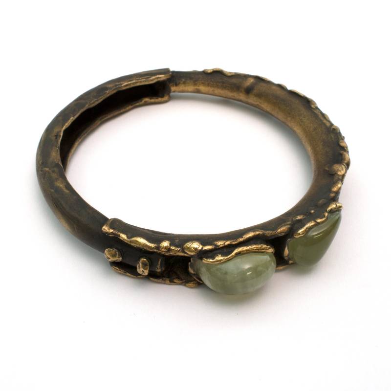 037 Armband Mit Steinen Bronze Prehnit Von Vojtěška Vlèková von AtelierJaromira