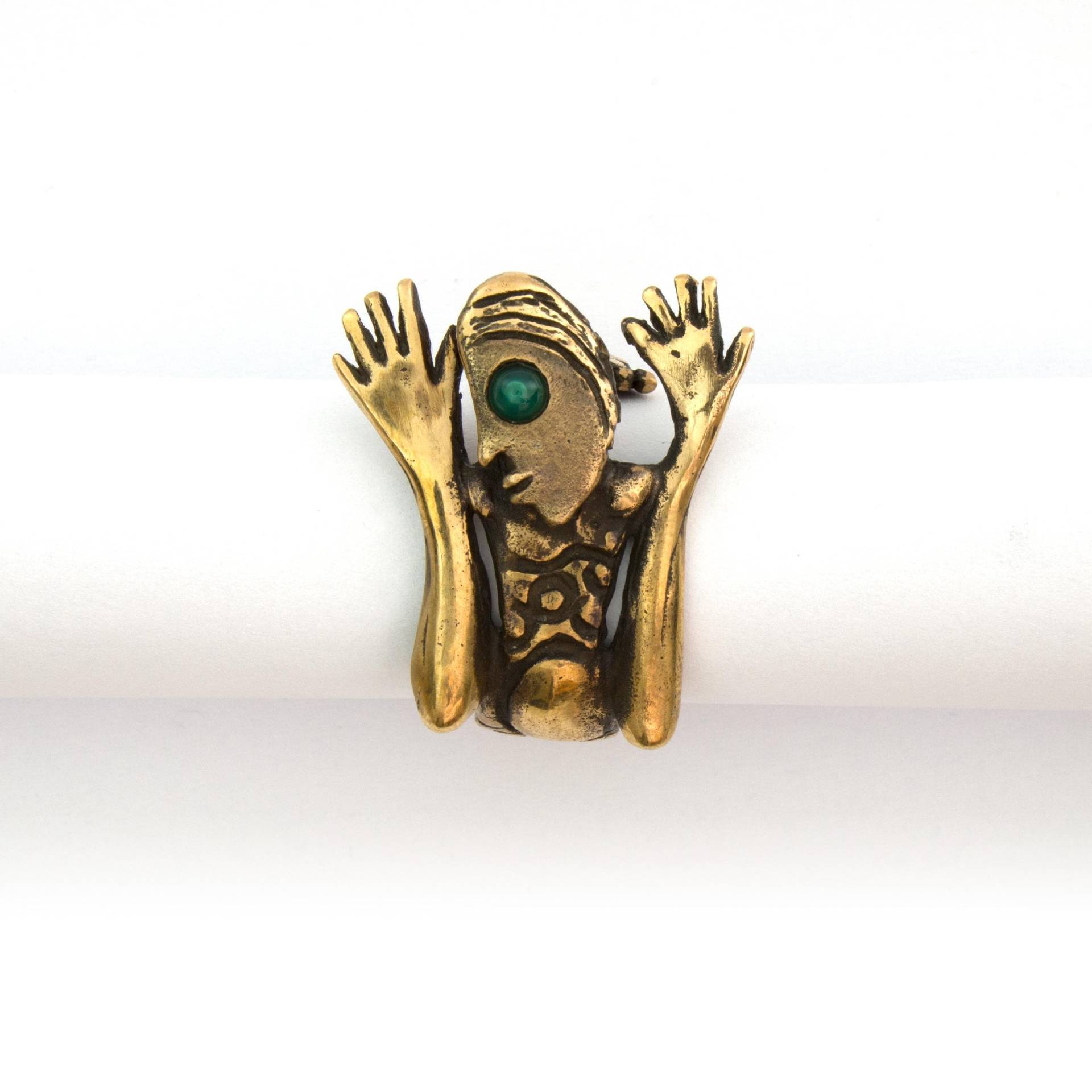 085 Zyklop Bronze Ring Mit Chrysopras Von Vojtěška Vlèková von AtelierJaromira