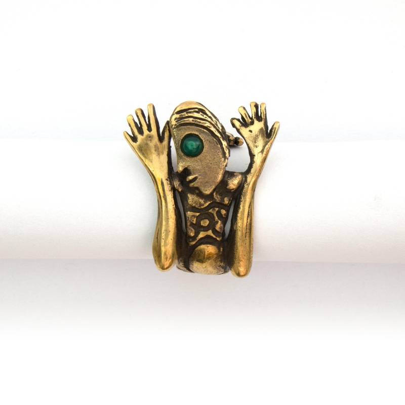 085 Zyklop Bronze Ring Mit Chrysopras Von Vojtěška Vlèková 085 Zyklop Bronze Ring Mit Chrysopras Von Vojtěška Vlèková von AtelierJaromira