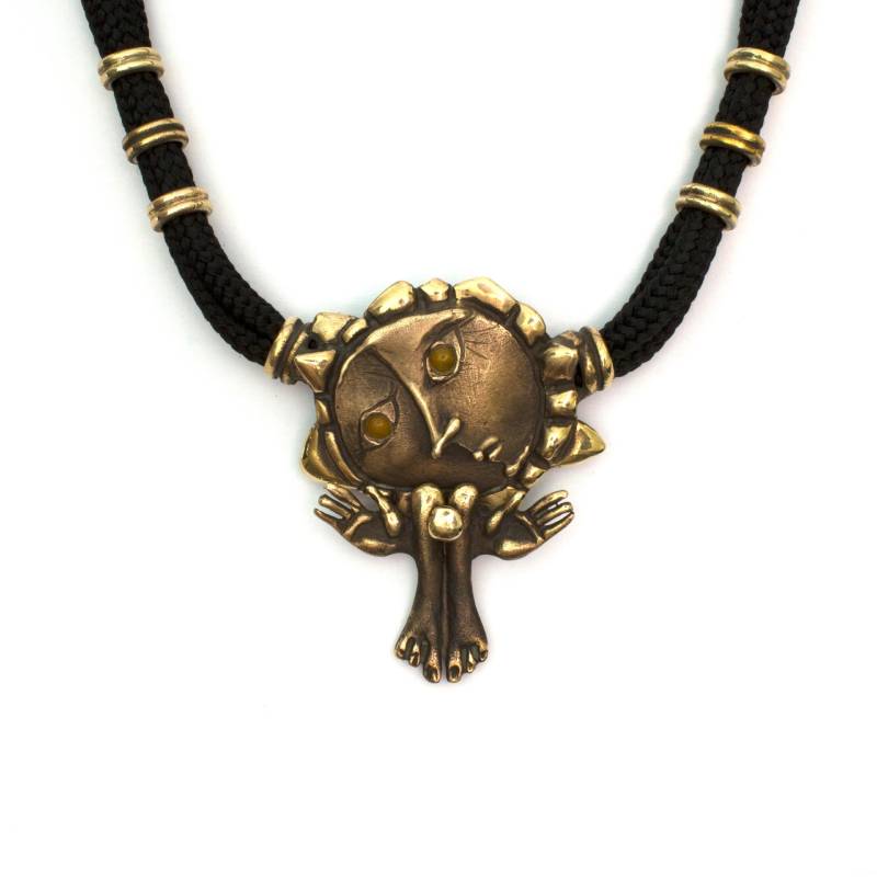 113 Sunshine Bronze Halskette Mit Gelbem Chalcedon Von Vojtěška Vlèková von AtelierJaromira