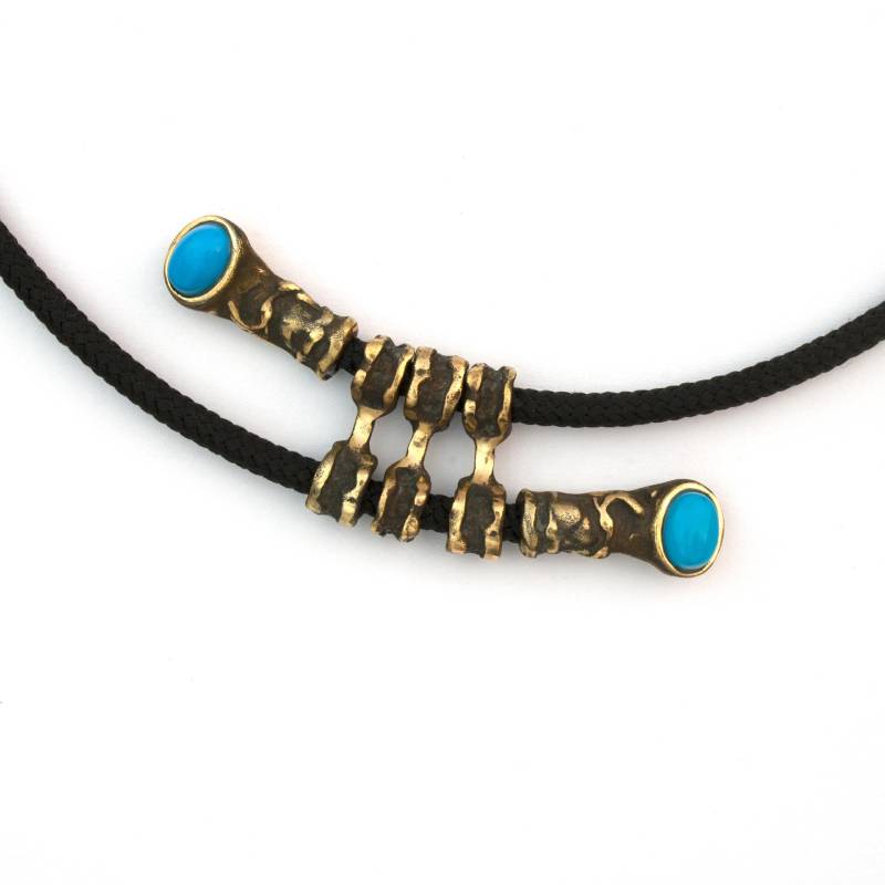 197 Gitter-Bronzekette Mit Turquenit Von Vojtěška Vlèková von AtelierJaromira