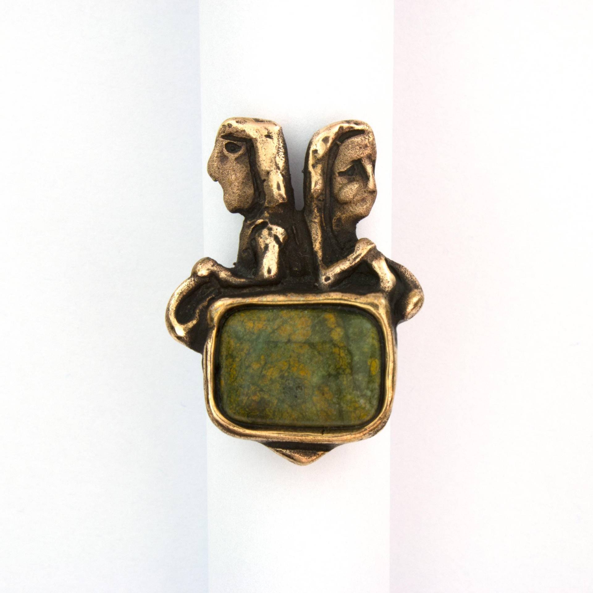 235 Adam Mit Eva Bronze-Ring Jaspis Von Vojtěška Vlèková von AtelierJaromira