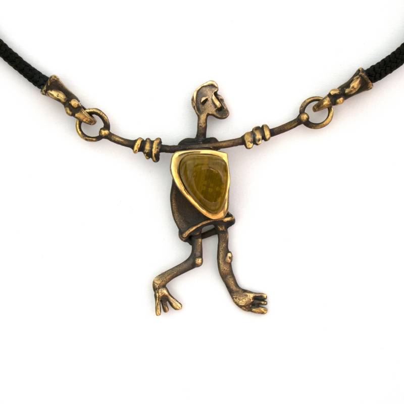 258 Späher Mit Beinen Bronze Halskette Jaspis Von Vojtěška Vlèková 258 Späher Mit Beinen Bronze Halskette Jaspis Von Vojtěška Vlèková von AtelierJaromira