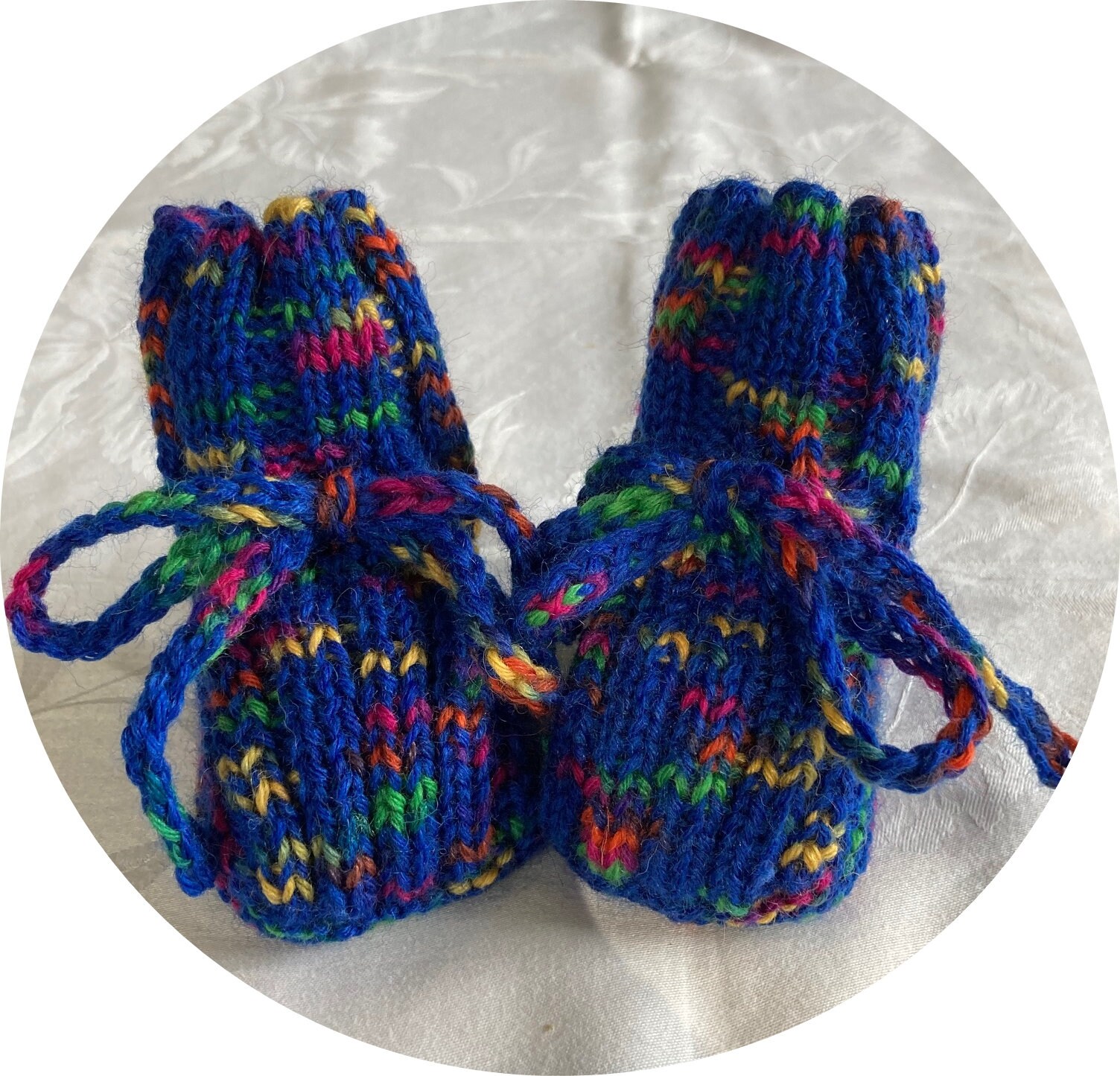 Babyschuhe, Babysöckchen, Blaubunt, 12 cm Babyschuhe, Babysöckchen, Blaubunt, 12 cm von AtelierKammikatze
