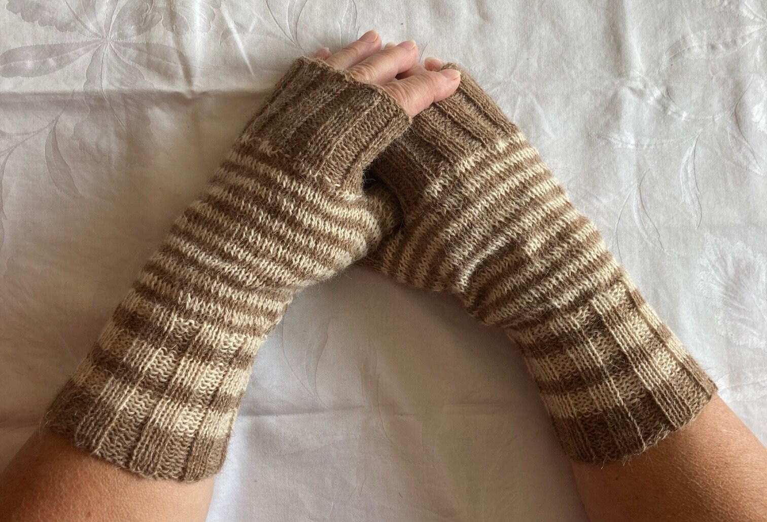 Fingerlose Handschuhe "Robusto", 100% Alpaka Fingerlose Handschuhe "Robusto", 100% Alpaka von AtelierKammikatze