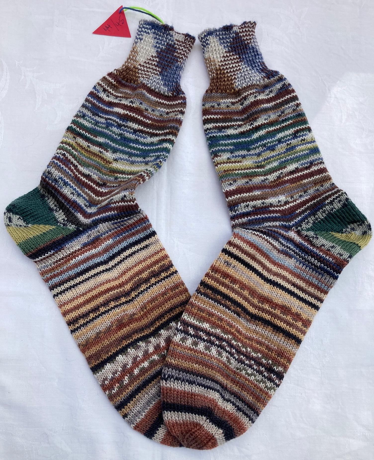 Unikat Socken Gr. 44/45, Braun/Grün/Blau Unikat Socken Gr. 44/45, Braun/Grün/Blau von AtelierKammikatze