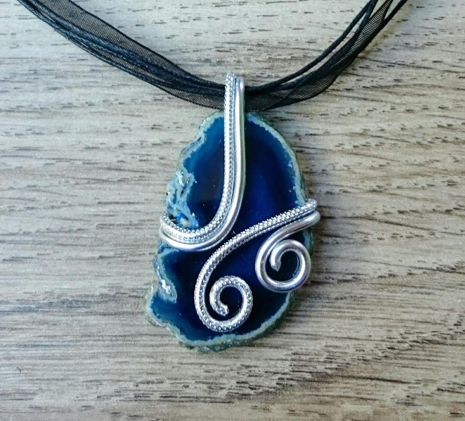 Anhänger Auf Blauem Achat Anhänger Auf Blauem Achat von AtelierKtyCreations