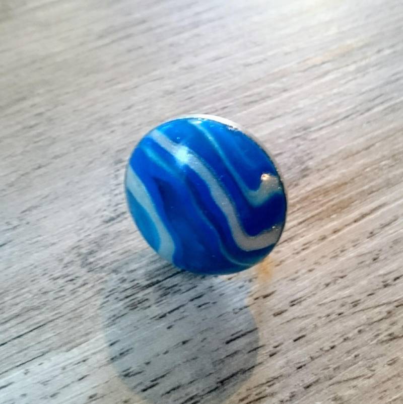 Runder Ring Aus Blauer Polymerpaste Übersee Runder Ring Aus Blauer Polymerpaste Übersee von AtelierKtyCreations