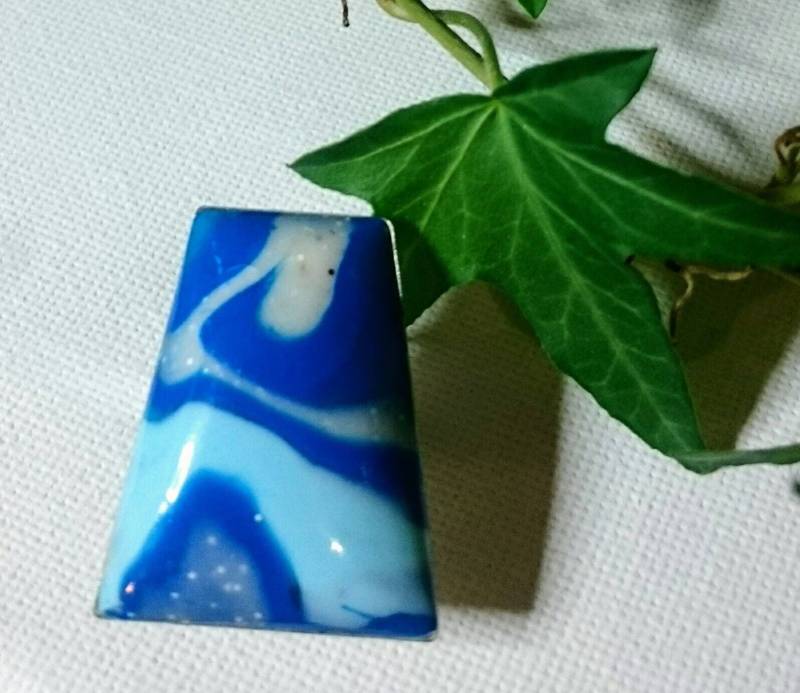 Trapezring Aus Azurblauer Polymerpaste Trapezring Aus Azurblauer Polymerpaste von AtelierKtyCreations