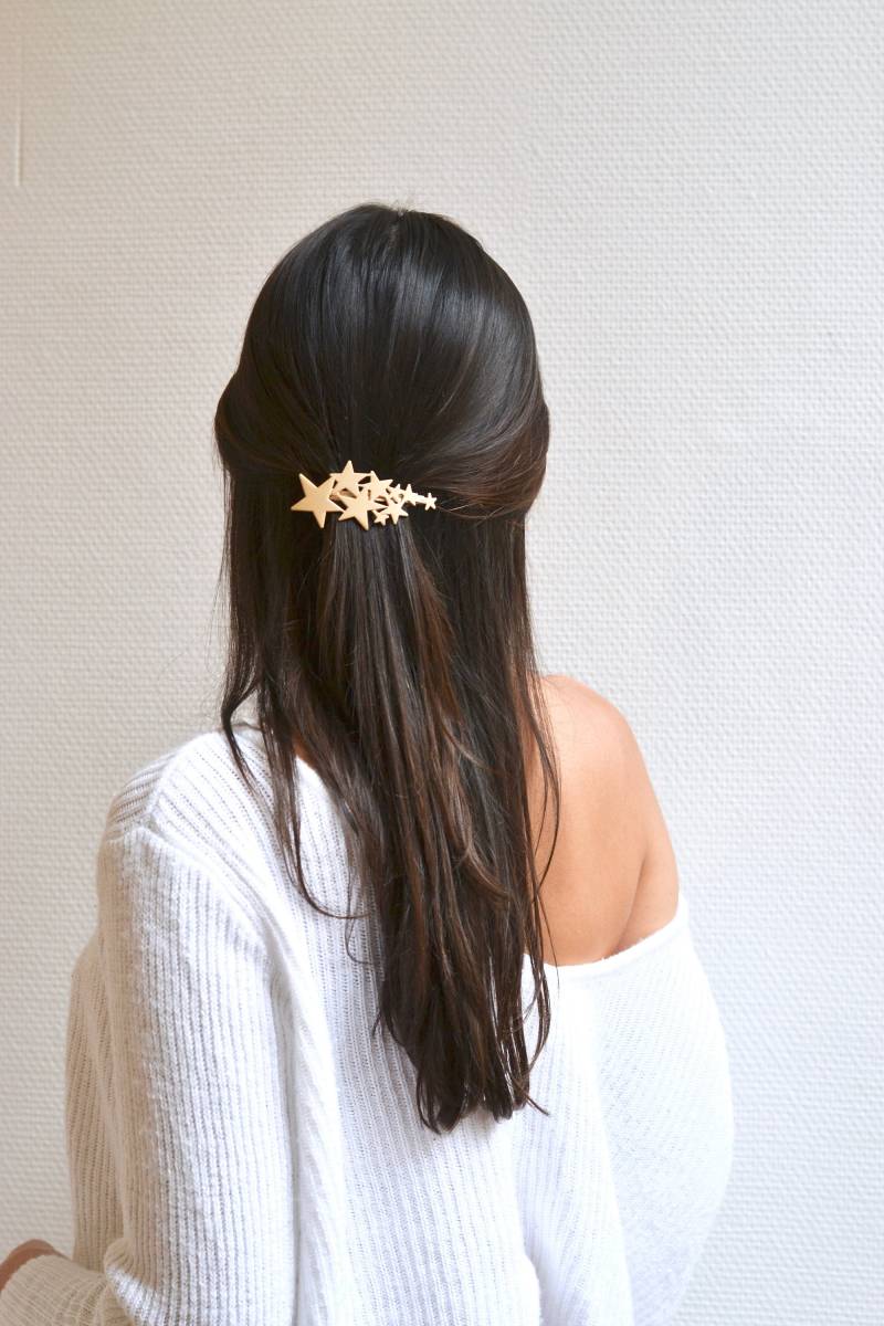 Stern Haarspange Kamm Clip Pin Gold Sterne Hochzeit Matt Silber Schmuck Kopf Accessoire Goldenes Haar, Romantisch, Minimalistisch Stern Haarspange Kamm Clip Pin Gold Sterne Hochzeit Matt Silber Schmuck Kopf Accessoire Goldenes Haar, Romantisch, Minimalistisch von AtelierLilac