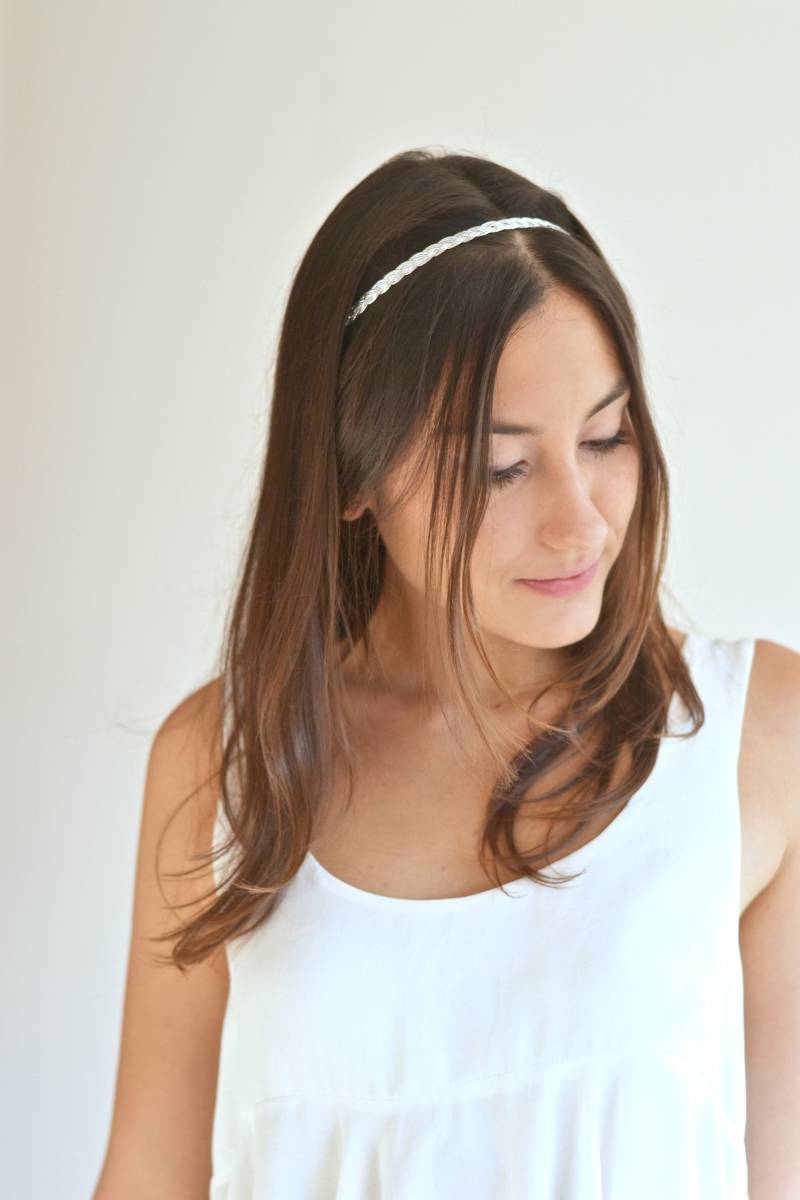 Stirnband, Hochzeitsdesign Stirnband Bestickt Mit Schnüren Und Silberfäden. Boho Kopf Juwel, Romantisch, Zart, Raffiniert Stirnband, Hochzeitsdesign Stirnband Bestickt Mit Schnüren Und Silberfäden. Boho Kopf Juwel, Romantisch, Zart, Raffiniert von AtelierLilac