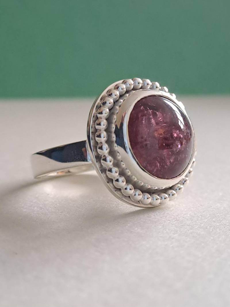 Großer Rosa Turmalin 11.9 Ct. Gr. 54 Vorsteckring Handarbeit. Glitzer Pur von AtelierMarxsen