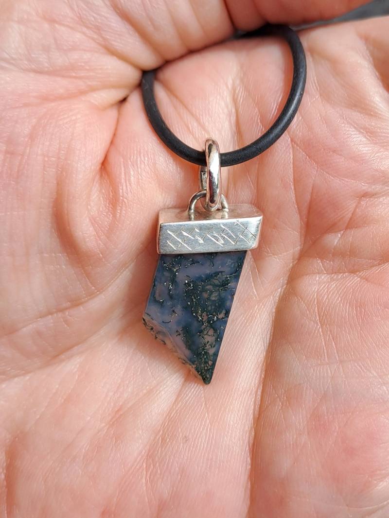 Moosachat Anhänger Silber von AtelierMarxsen