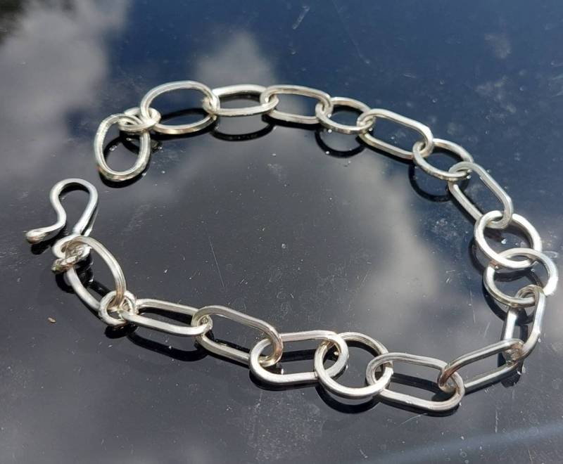 Silber Armband Sterling Männerschmuck Männerarmband Lang Fußkette Fußkettchen Herrenarmband von AtelierMarxsen