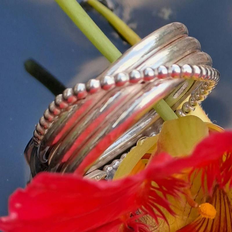 Wickelring Mit Perldraht Ohne Stein Silberring von AtelierMarxsen